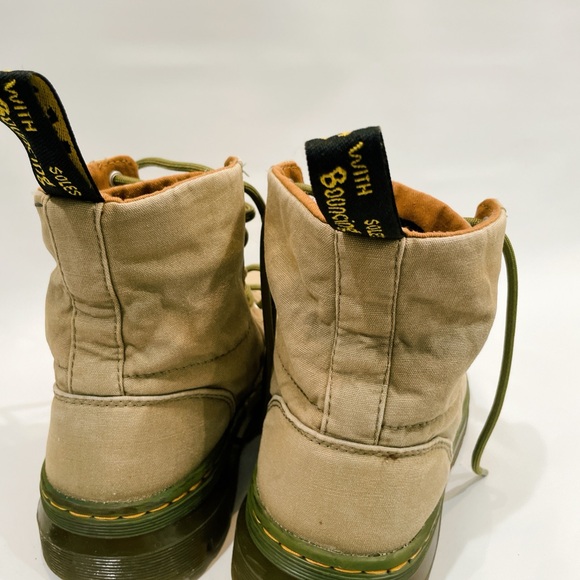 Vintage dr marten green maelly combat boots men’s 8 women’s 9 doc martens canvas - Picture 7 of 16